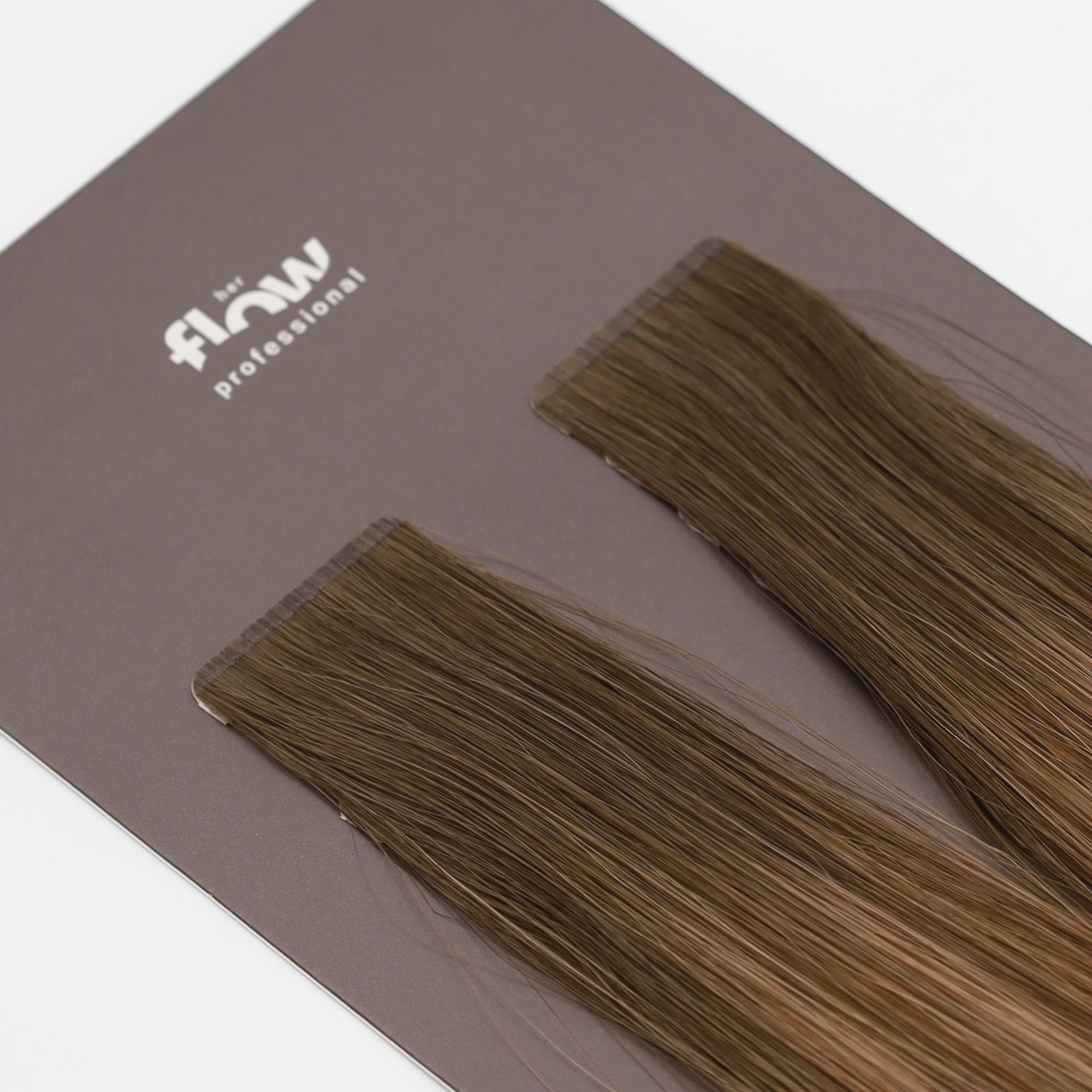 Tape-in human hair extensions Pro Tape 3 cm - rooted brown balayage