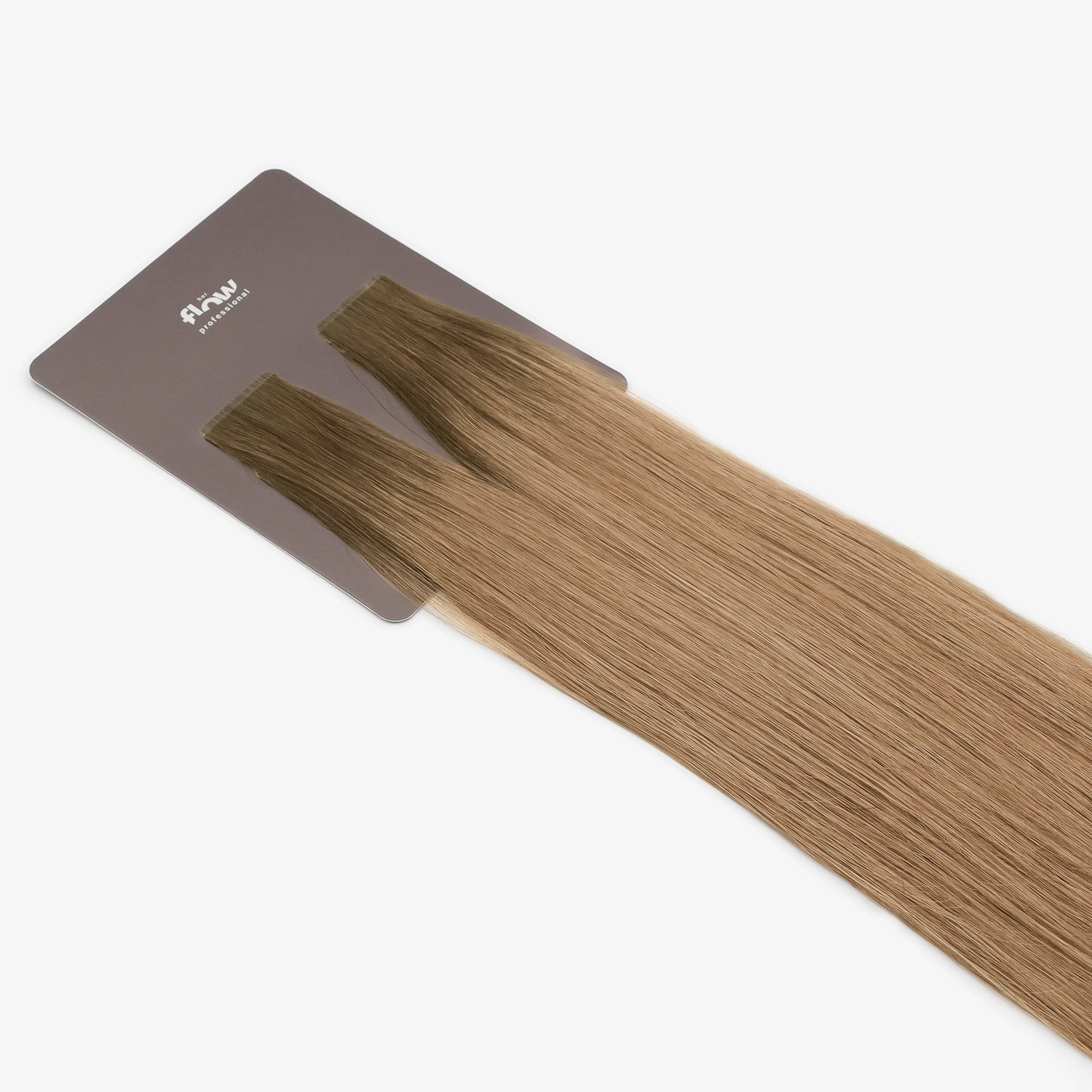 Tape-in human hair extensions Pro Tape 3 cm - rooted brown