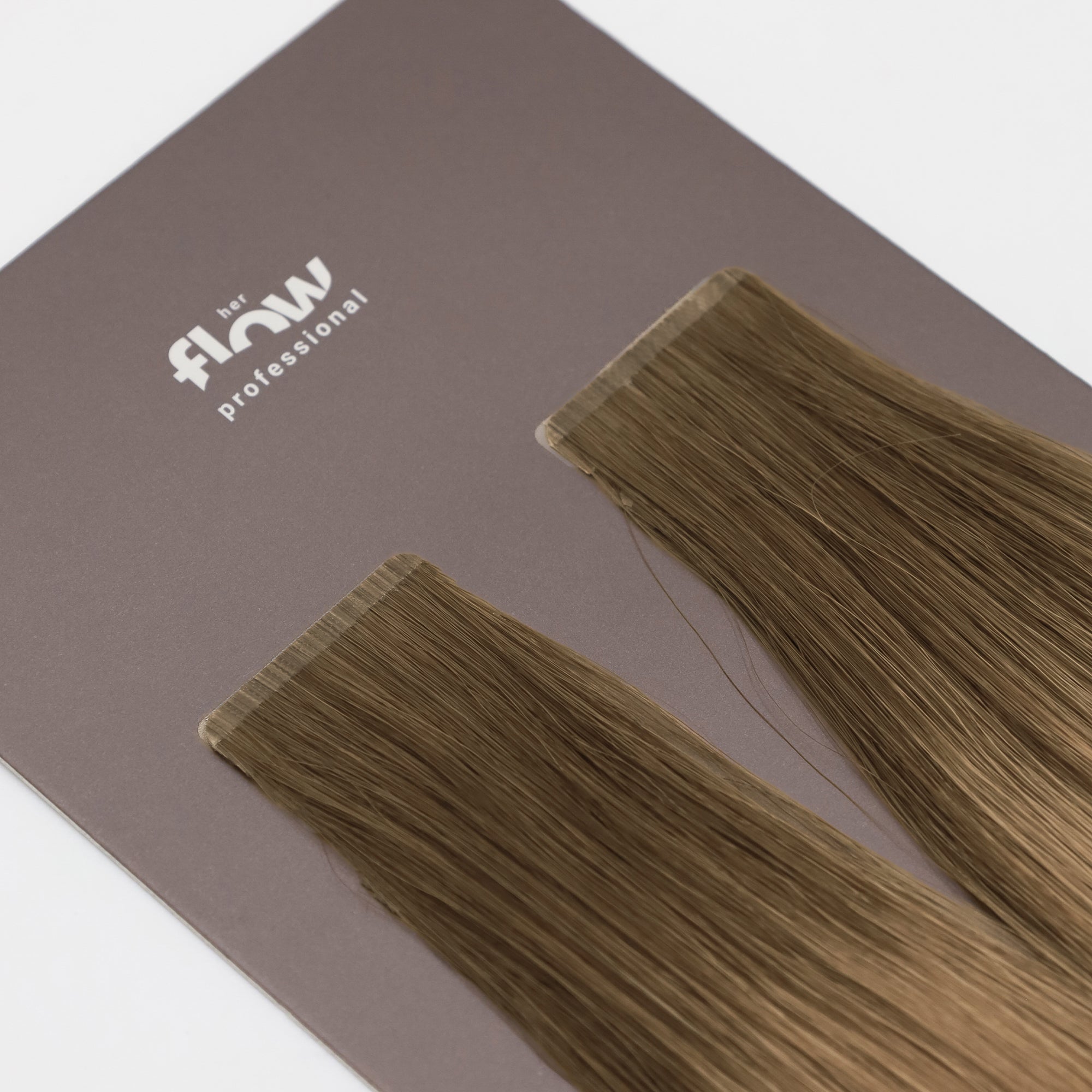 Tape-in human hair extensions Pro Tape 3 cm - rooted brown