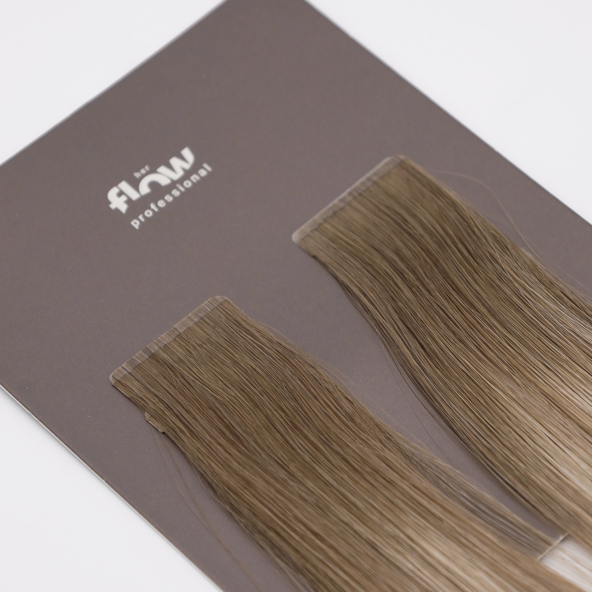 Tape-in human hair extensions Pro Tape 3 cm - rooted grey balayage
